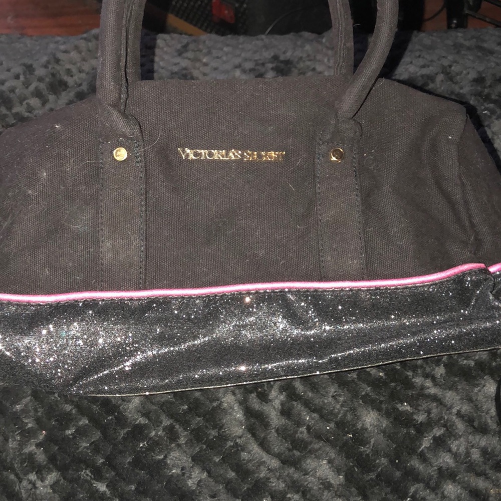 Victoria secret small black shimmer purse